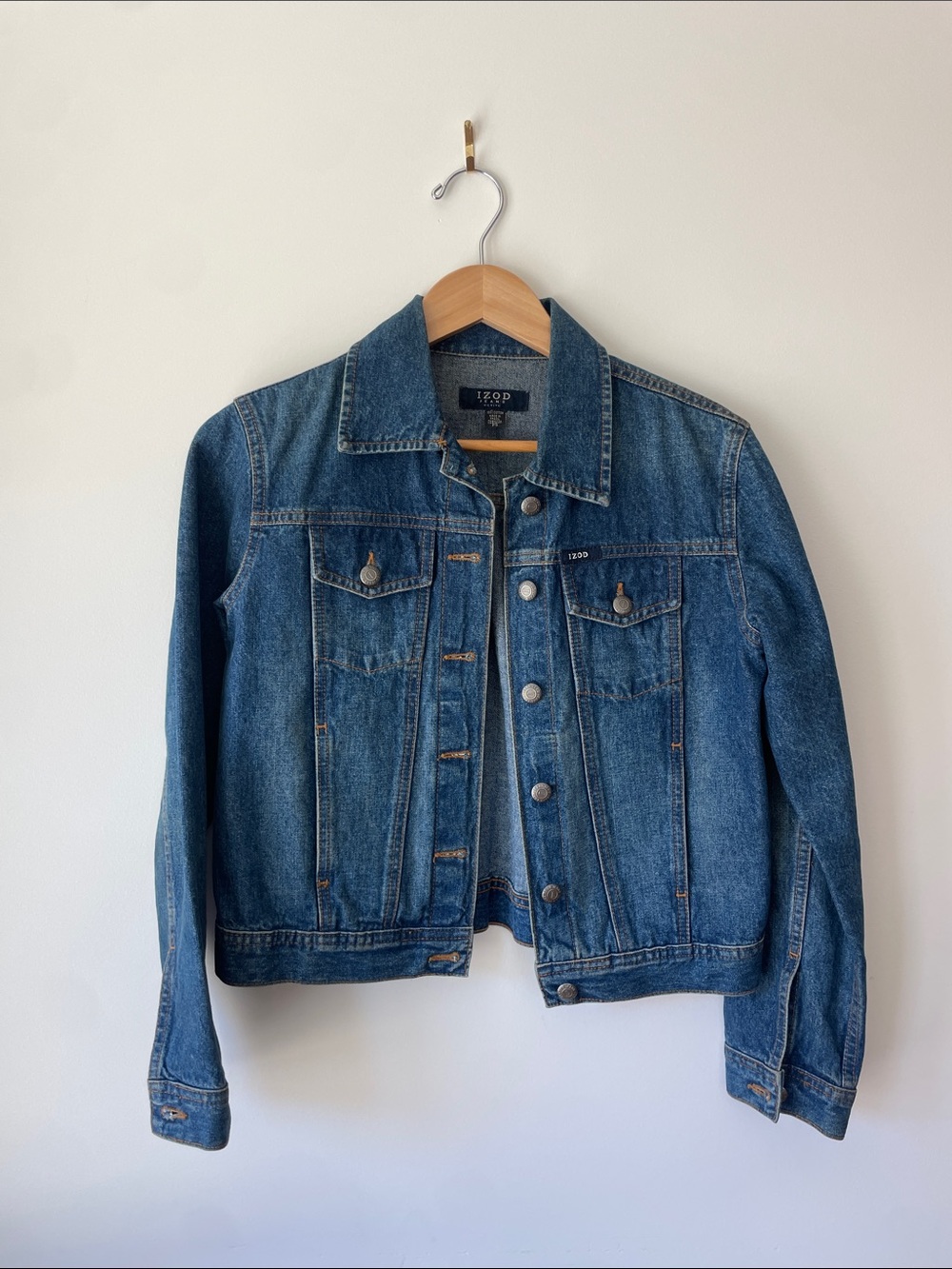 Izod Blue Denim Jacket with Button Front